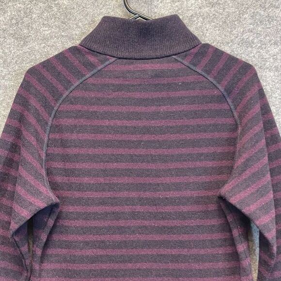 MOUNTAIN HARDWEAR Sweater Women's Medium Purple Sevina Wool Blend Stripe Hiking - Picture 11 of 13